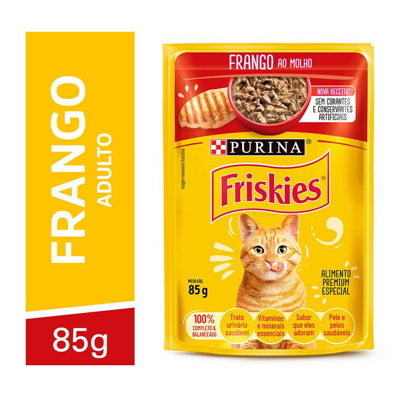Ração Úmida Friskies Sachê Gatos | Sabor Frango ao Molho 85g