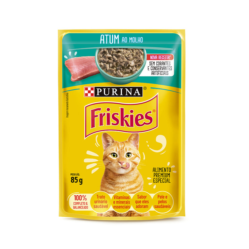 Ração Úmida Friskies Sachê Gatos | Sabor Atum ao Molho 85g