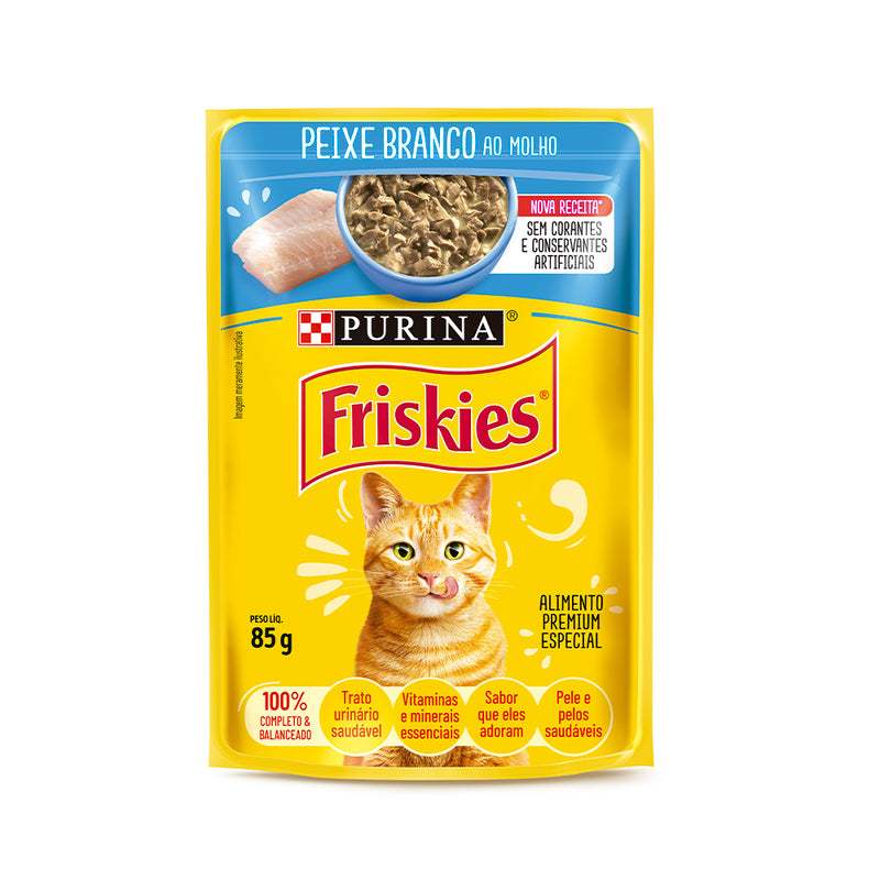 Ração Úmida Friskies Sachê Gatos | Sabor Peixe ao Molho 85g
