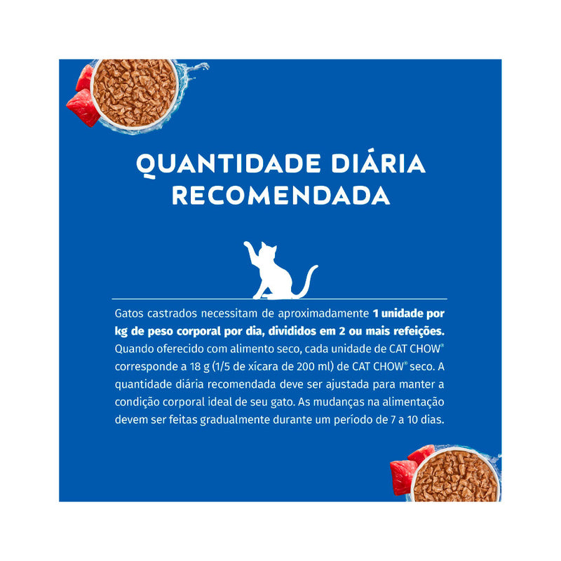 Ração Úmida Cat Chow Gatos Castrados | Sabor Carne 85g