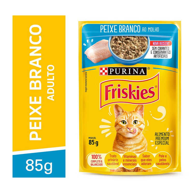 Ração Úmida Friskies Sachê Gatos | Sabor Peixe ao Molho 85g