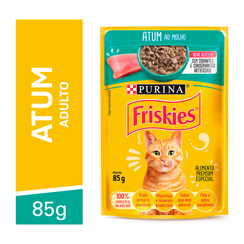 Ração Úmida Friskies Sachê Gatos | Sabor Atum ao Molho 85g
