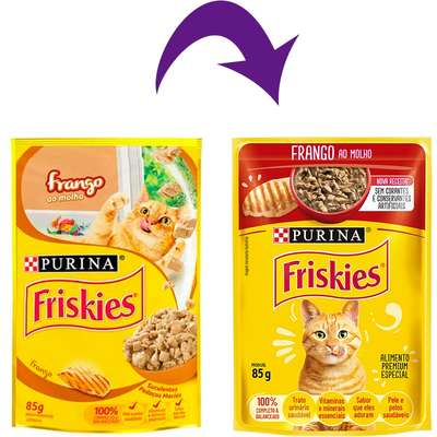 Ração Úmida Friskies Sachê Gatos | Sabor Frango ao Molho 85g