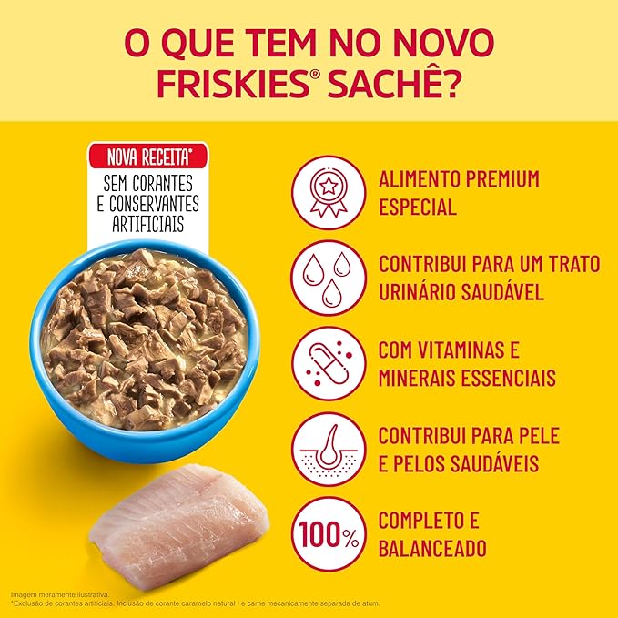 Ração Úmida Friskies Sachê Gatos | Sabor Peixe ao Molho 85g