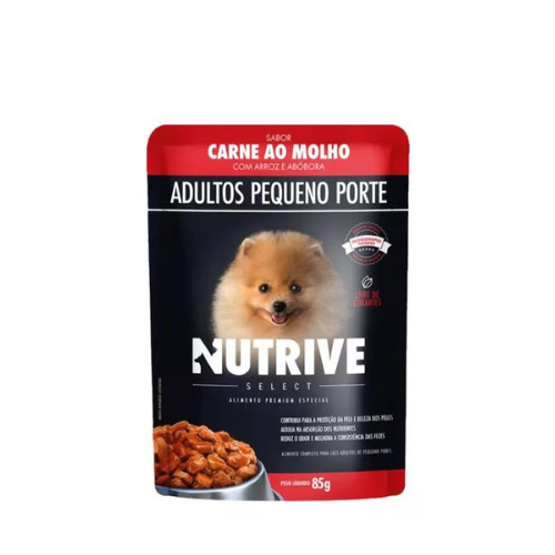 Ração Úmida Nutrive Sache Cães Adultos Porte Pequeno - 85g | Sabor Frango Arroz e Abobora