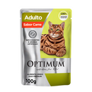 Ração Úmida Optimum Sachê Gatos Adultos | Sabor Carne e Salmão 85 g