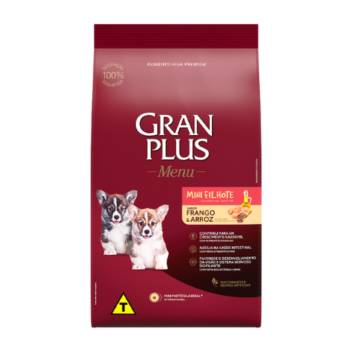 Ração Gran Plus Menu Mini Filhote - 10.1kg | Sabor Frango e Arroz