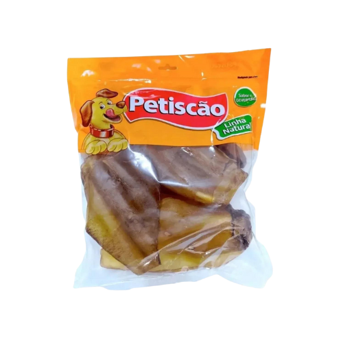 Petiscão Orelha Bovina Natural - Para Cães | 5 Unidades
