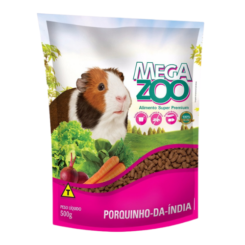 Ração Mega Zoo - 500g | Para Porquinho Da Índia Adulto