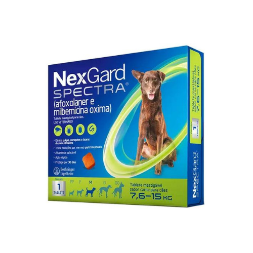 Nexgard Spectra Cães - 7.6 a 15kg - Elimine Pulgas
