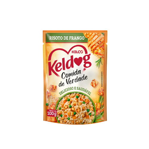 Ração Úmida Keldog Sachê para cães - 100g | Sabor Risoto de Frango e Carne
