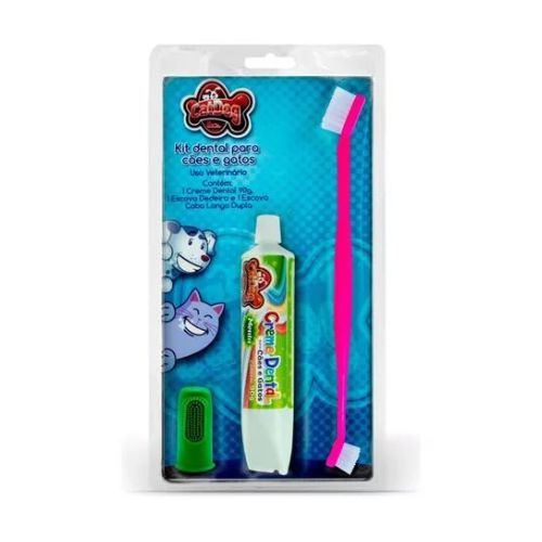 Kit Dental Especial CatDog - 2 Escovas + 1 Pasta | Para cães e gatos