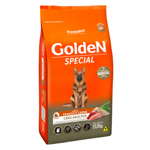 Ração Golden Special Cães Adultos - 15kg e 20kg | Sabor Frango e Carne