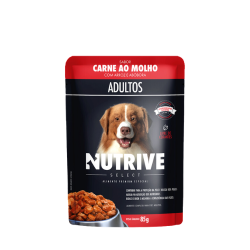 Ração Úmida Nutrive Sache Cães Adultos - 85g | Sabor Frango Arroz e Ábobora