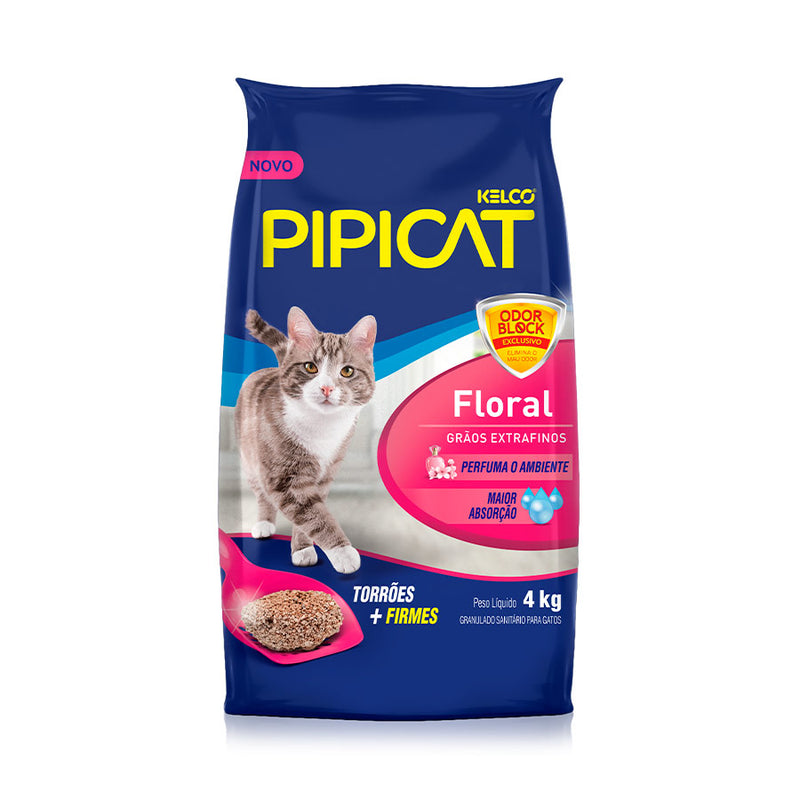 Granulado PipiCat Floral - 4.0kg | Areia Gatos