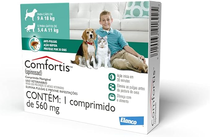 Antipulgas Comfortis  Elanco - 140 mg | Cães de 9 a 18Kg e Gatos de 5,4 a 11Kg