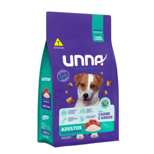 Ração Cães Unna Premium Pequeno Porte - 1kg | Sabor Carne e Arroz