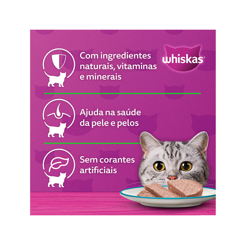 Ração Úmida Whiskas Lata Gatos Adultos - 290g | Sabor Atum