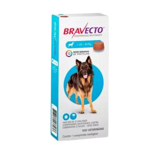 Antipulgas e Carrapatos Bravecto - 1000mg | 20 a 40kg