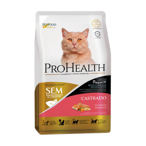 Ração Pro Health Gatos Castrados - 500g | Sabor Salmão e Damasco