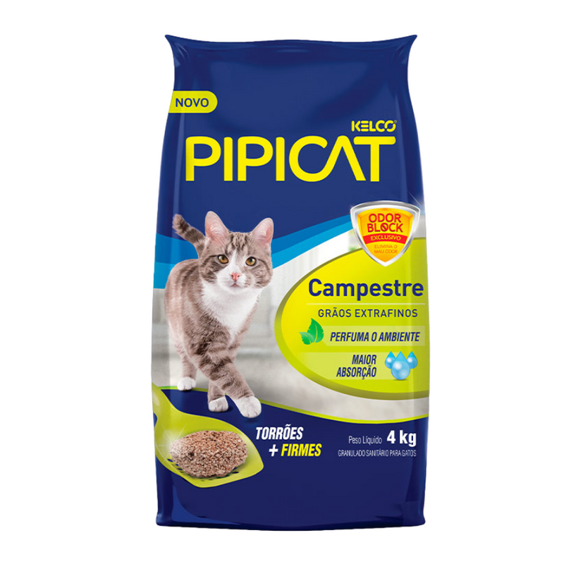 Granulado PipiCat Campestre - 4.0kg | Areia Gatos