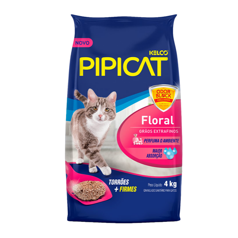 Granulado PipiCat Floral - 4.0kg | Areia Gatos