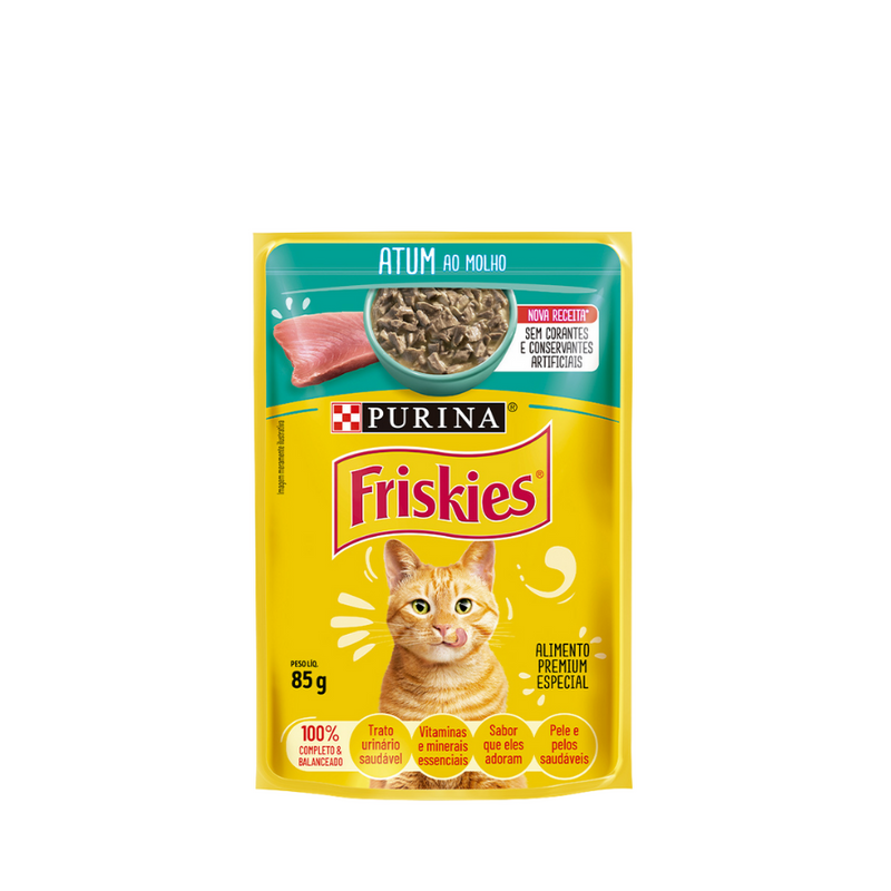 Ração Úmida Friskies Sachê Gatos | Sabor Atum ao Molho 85g