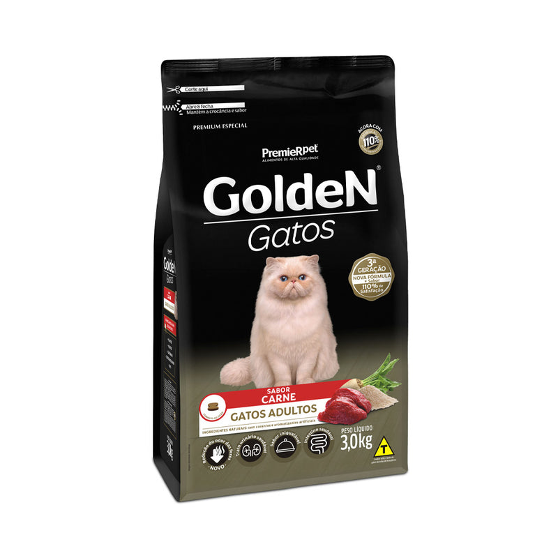 Ração Golden Gatos Castrados - 1kg a 3kg | Sabor Carne