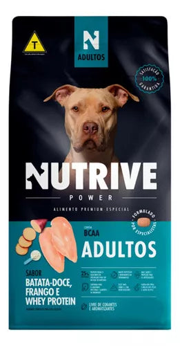 Ração Nutrive PowerFull - 15kg e 20kg | Sabor batata doce, frango e whey