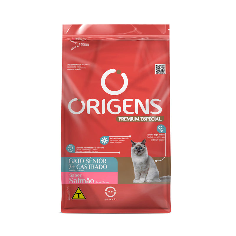 Ração Origens Gatos Senior - 3kg | Sabor Salmão