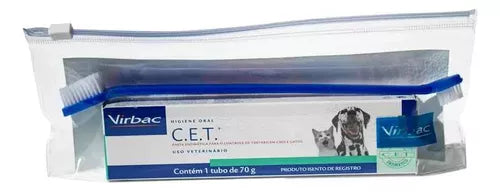 Kit Saúde Oral Virbac - C.E.T  | Pasta + Necessaire + Escova Sabor Frango