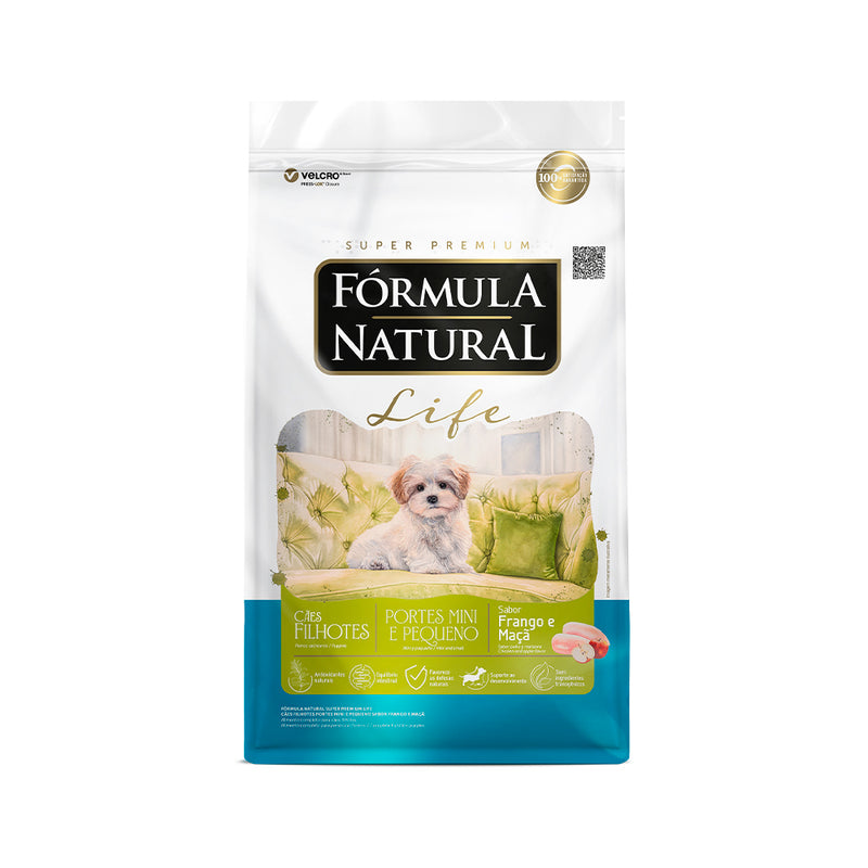 Ração Fórmula Natural Life Filhotes Porte Mini e Pequeno - 1 Kg | Sabor Frango e maça