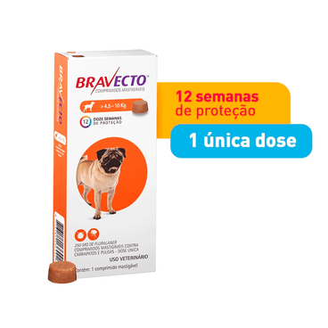 Antipulgas e Carrapatos Bravecto - 250mg | 4.5 a 10kg