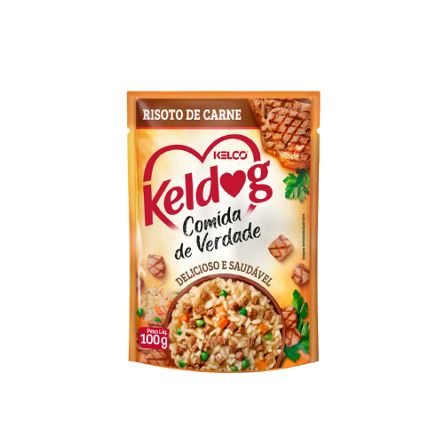 Ração Úmida Keldog Sachê para cães - 100g | Sabor Risoto de Frango e Carne
