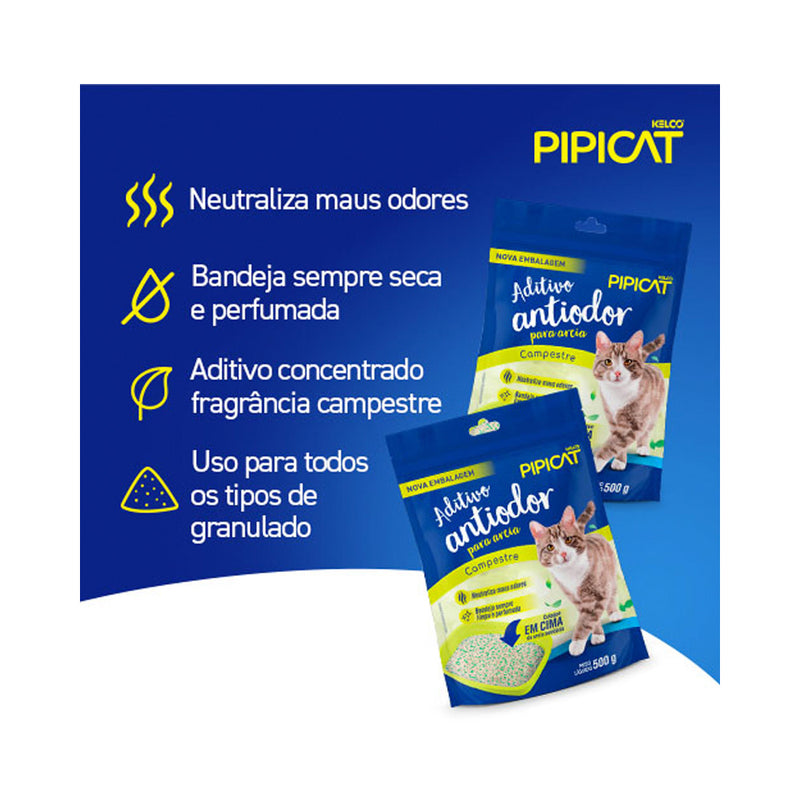 Granulado Pipicat Aditivo Anti Odor Campestre | 500g Areia Gatos