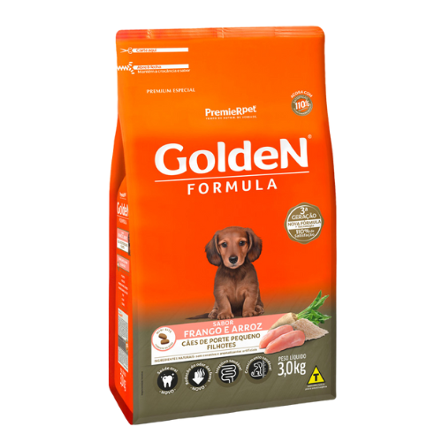 Ração Golden Formula Filhotes Porte Pequeno - 1.0kg e 3.0kg | Sabor Frango e Arroz