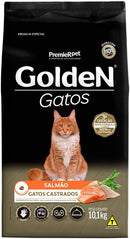 Ração Golden Gatos Castrado - 10.1kg | Sabor Salmão