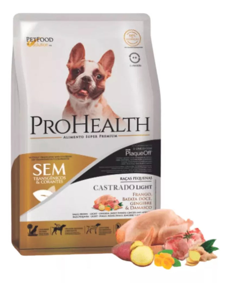 Ração Pro Health Raças Pequenas Castrado - 1.0kg | Sabor Frango, Batata Doce, Gengibre & Damasco
