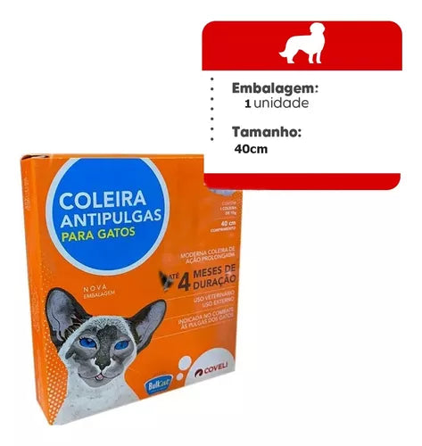 Coleira Bullcat Antipulgas Coveli - 15g  | Para Gatos