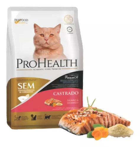 Ração Pro Health Gatos Castrados - 500g | Sabor Salmão e Damasco