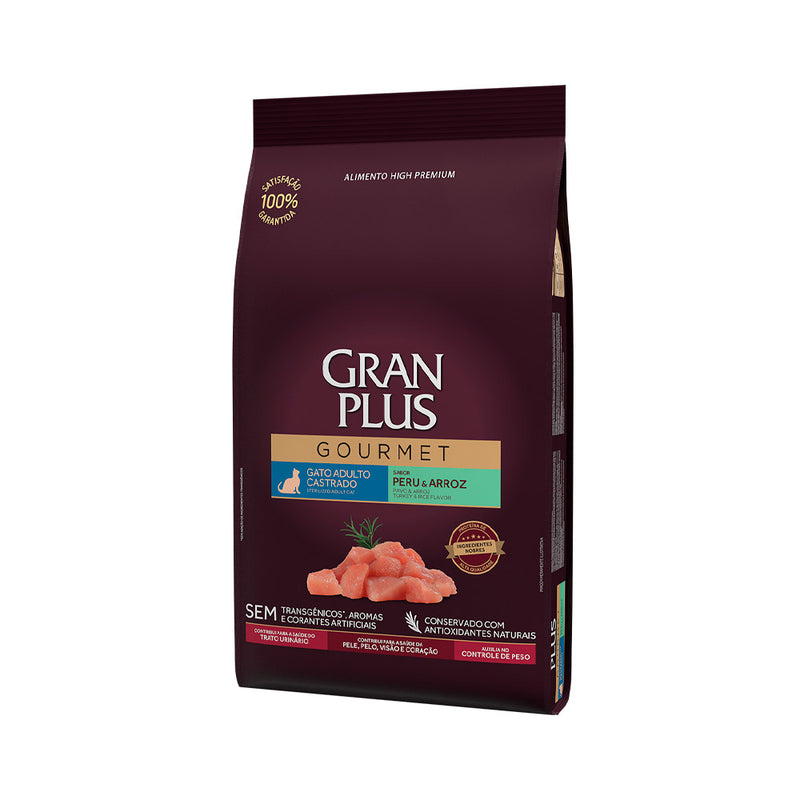 Ração GranPlus Gourmet Gatos Castrados - 1kg e 3kg | Sabor Peru e Arroz