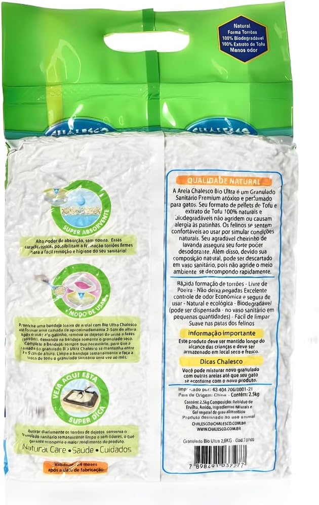 Granulado Chalesco BioUltra Premium - 2.5kg | Areia Gatos