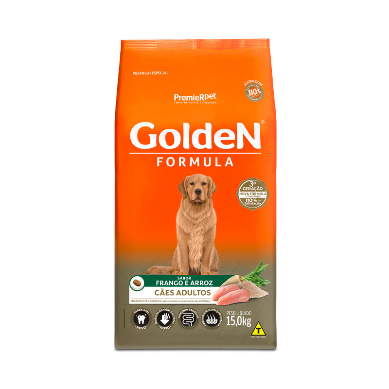 Ração Golden Formula Cães Adultos - 15kg | Sabor Frango e Arroz