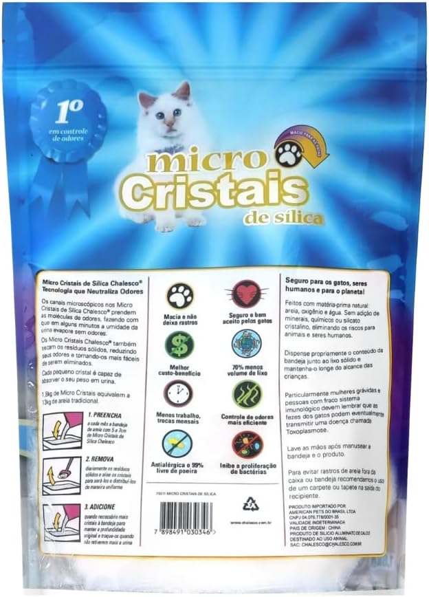 Granulado Chalesco MicroCristais - 1.8Kg | Areia Gatos