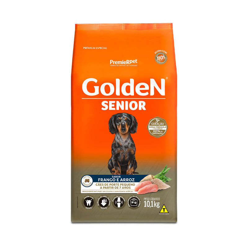 Ração Golden Sênior Porte Pequeno - 10.1kg | Sabor Frango e Arroz