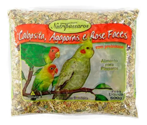Ração Nutripassaros - 500g | Agarponis e Calopsita C/ prebiótico