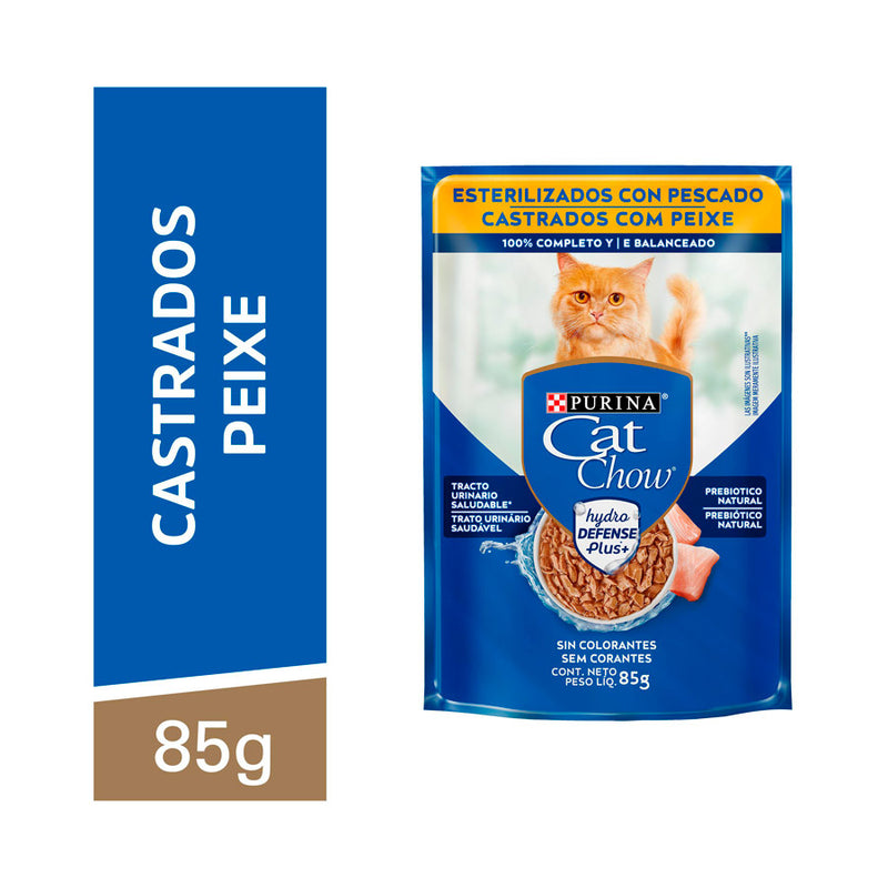 Ração Úmida Cat Chow Gatos Castrado | Sabor Peixe 85g