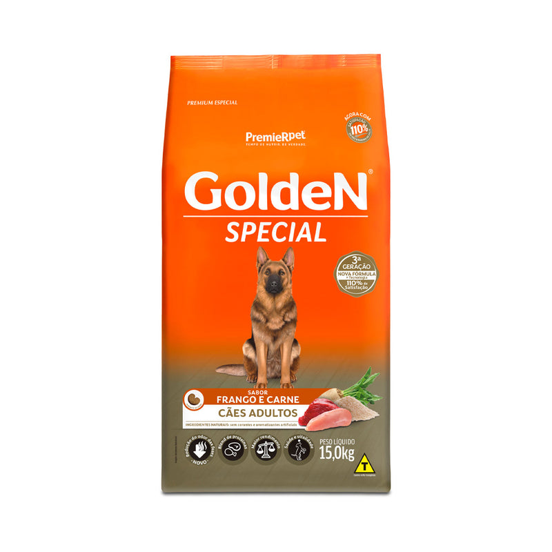 Ração Golden Special Cães Adultos - 15kg e 20kg | Sabor Frango e Carne