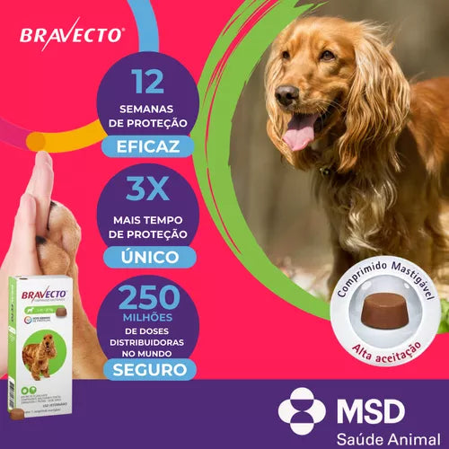 Antipulgas e Carrapatos Bravecto -  500mg | 10 a 20kg