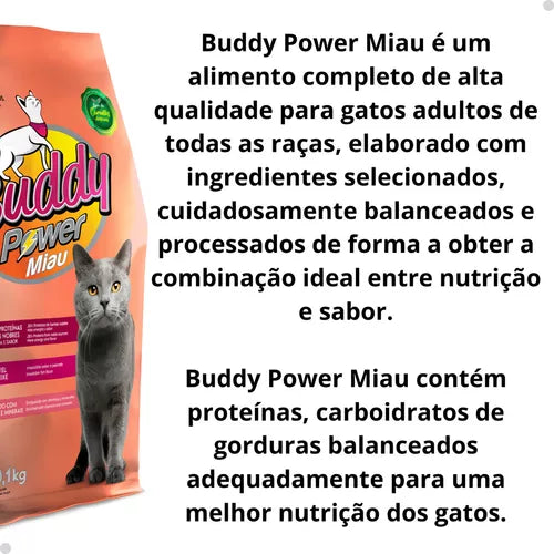 Ração BuddyPower Miau - 10.1kg | Sabor Peixe